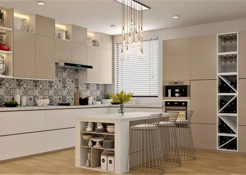 Cat Tembok Warna Cream di Dapur